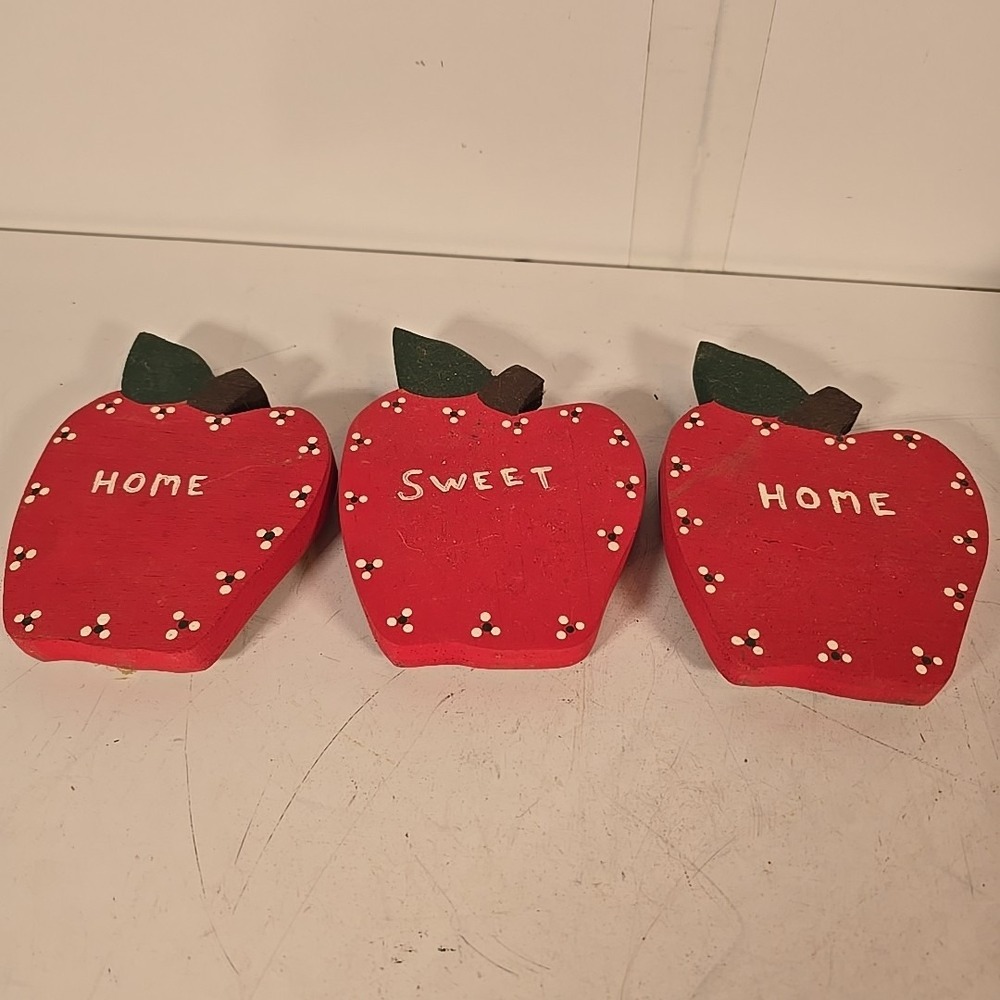 Wooden Fresh Apple Home Decor Kitchen Entryway Red Apples Home Sweet Home